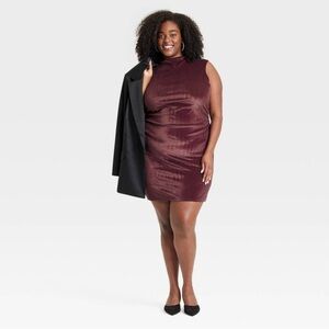 A new day women’s mini velvet ruched dress 1X